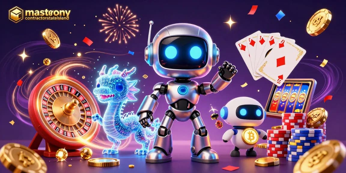 Experience thrilling wins with masonrycontractorstatenisland's vibrant gambling adventure, featuring the cyberpunk robot mascot.