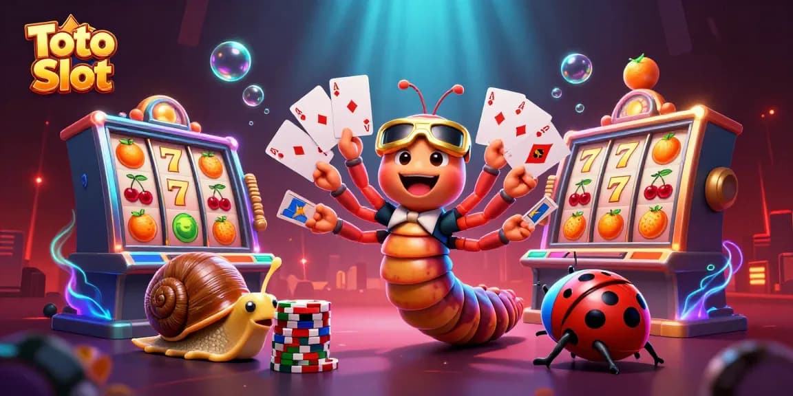 Gambarkan pengalaman bermain Toto Slot dengan dealer dan simbol slot menarik.
