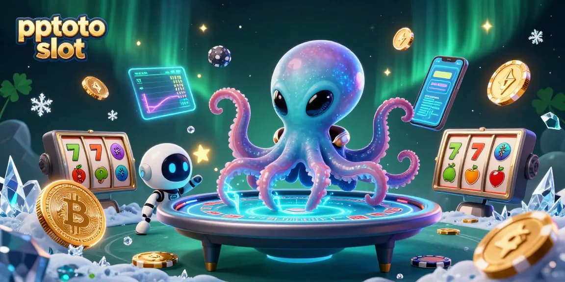 Menjelajahi keseruan pada pptoto slot dengan alien kartun yang bermain di meja poker holografik di luar angkasa.