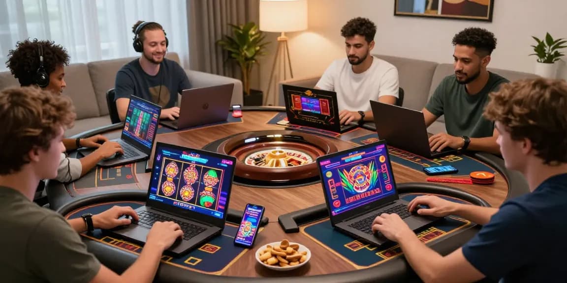 Migliori casino online non AAMS players enjoying thrilling games in a modern setup.
