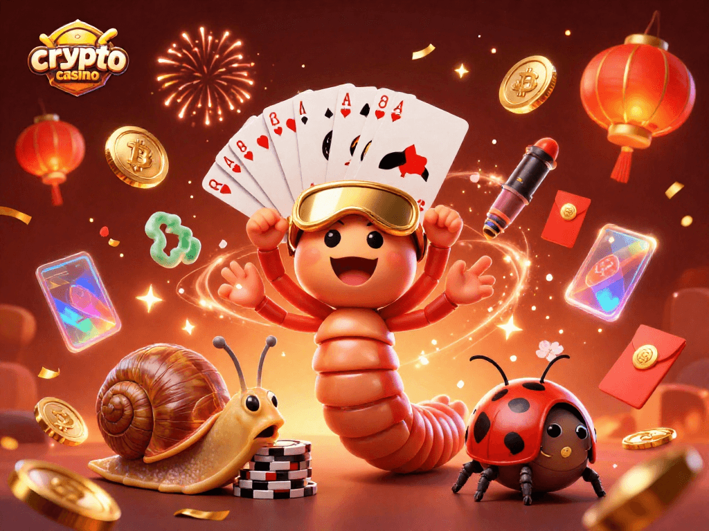Engage at a crypto casino with vibrant characters and dazzling gaming elements