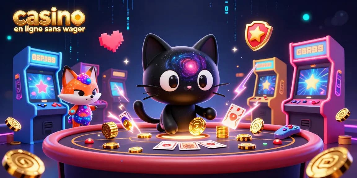 Jouer au casino en ligne sans wager avec le chat noir gravitationnel et le renard nébuleux dans un décor stellaire.