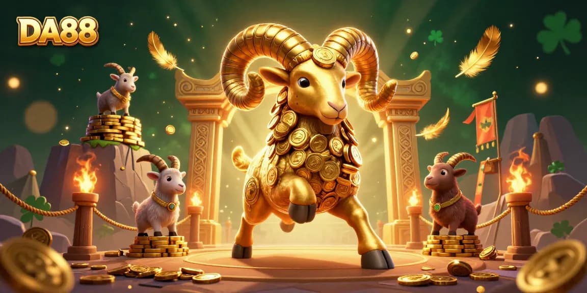 Experience DA88 with thrilling action in this vibrant 3D casino scene featuring dynamic characters and golden elements.