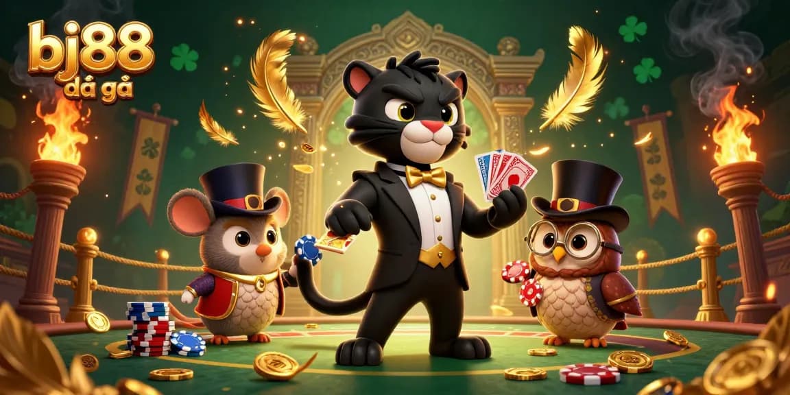 Experience thrilling bj88 đá gà action with a stylish panther dealer and enchanting characters in a dynamic casino setting.