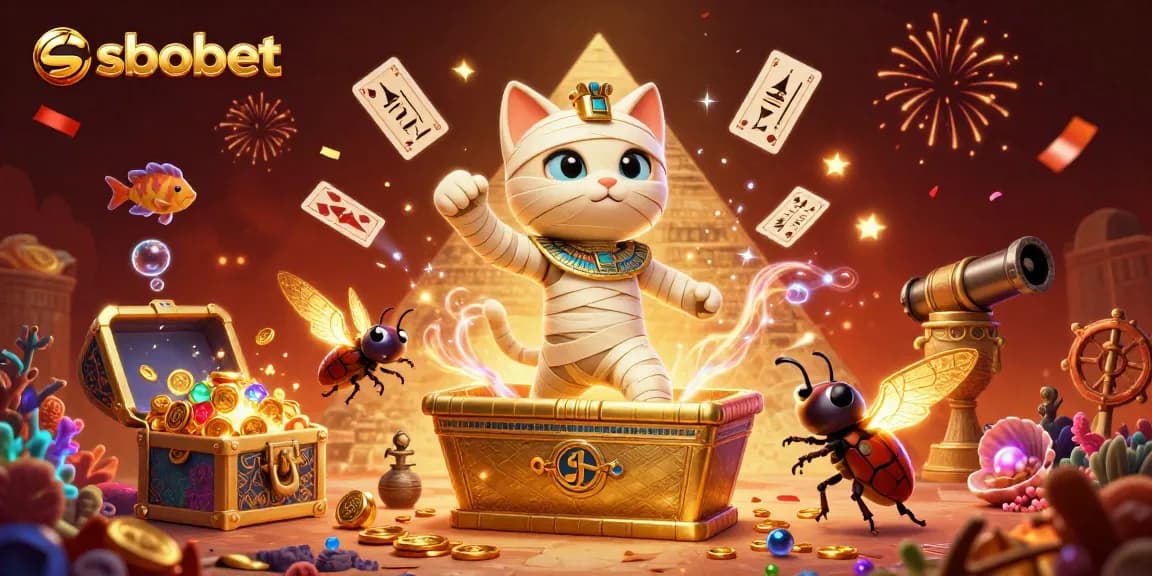 Bet on sbobet with excitement as the Egyptian mummy cat bursts from a sarcophagus!