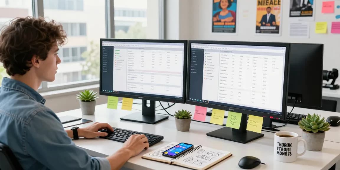 More from our blog showcasing a vibrant digital marketing workspace with analytics and creative inspiration