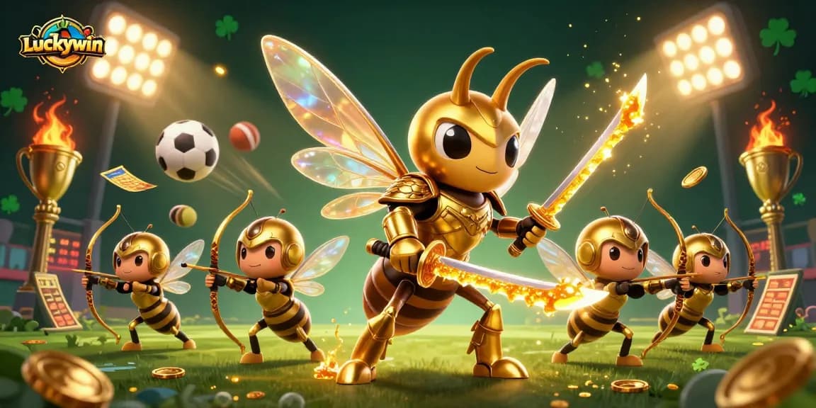 Experience thrilling gameplay at Luckywin with a vibrant scene featuring dynamic sports betting elements.