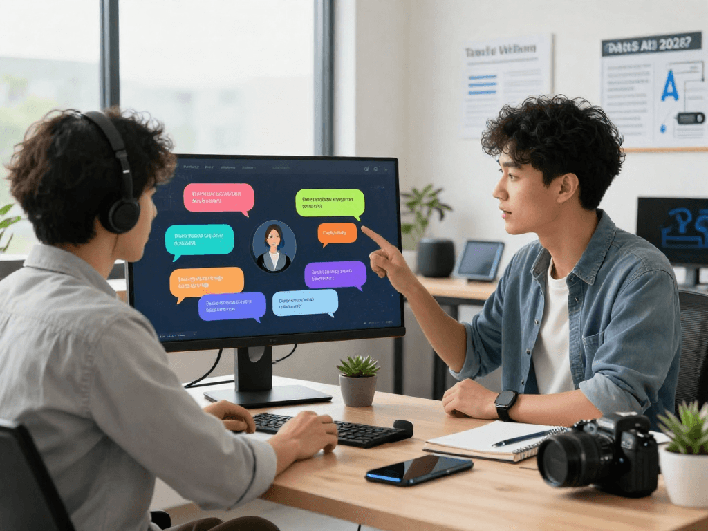 Engaging chat interface showcasing hot chat ai in a modern tech workspace.