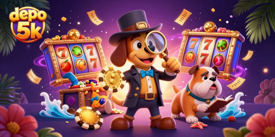 Engage in thrilling gaming action with depo 5k as slots and poker clues come alive in a vibrant scene.