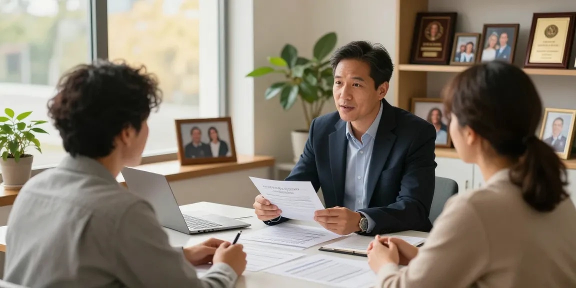 Serge Robichaud advising clients on legacy planning in a welcoming financial office.