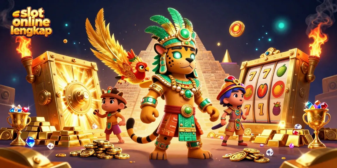 Experience the thrill of slot online lengkap with vibrant Mayan symbols and treasures!