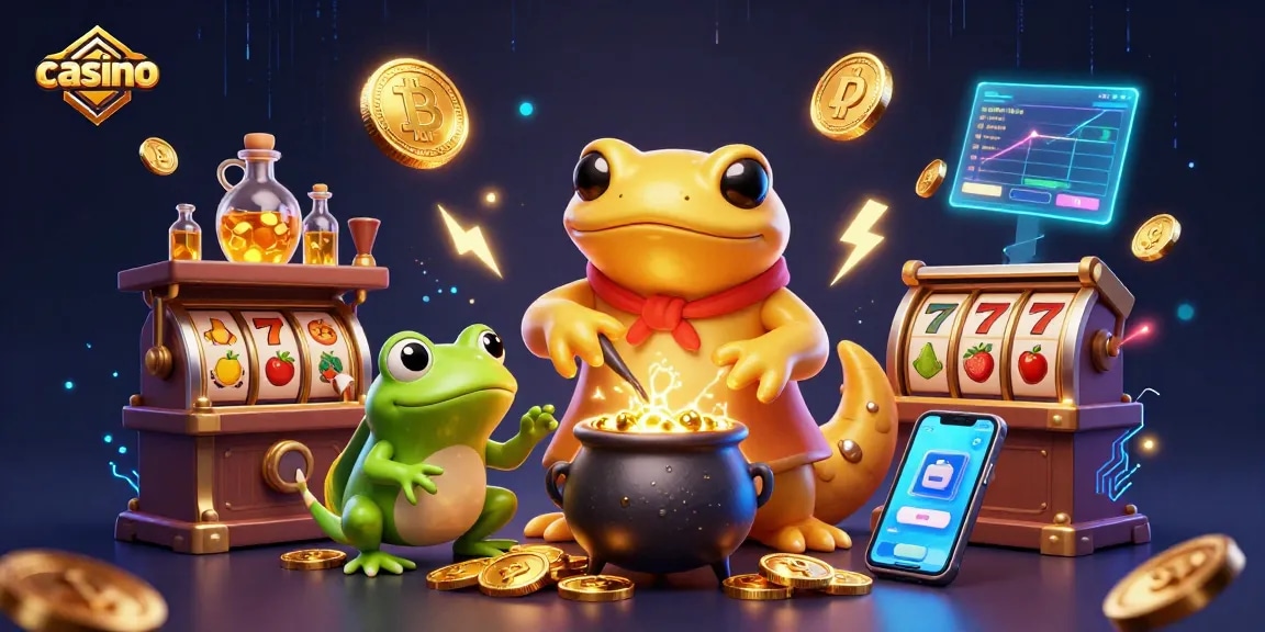 Engage in casino magic as a golden salamander alchemist transforms base metals into riches.