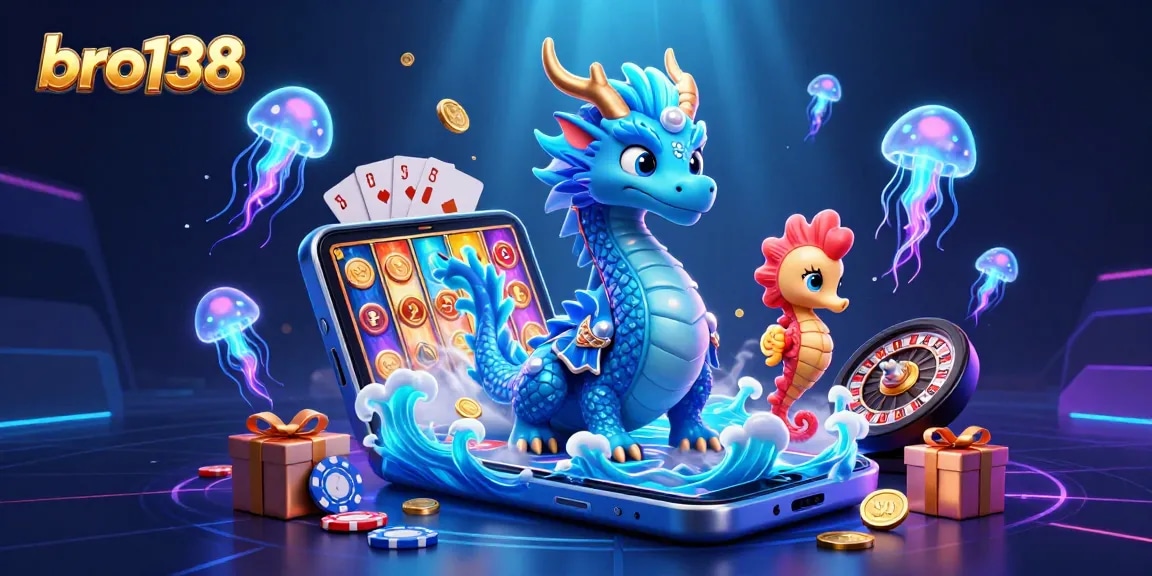 Spin the reels with bro138's vibrant casino adventure featuring animated characters and glowing elements.