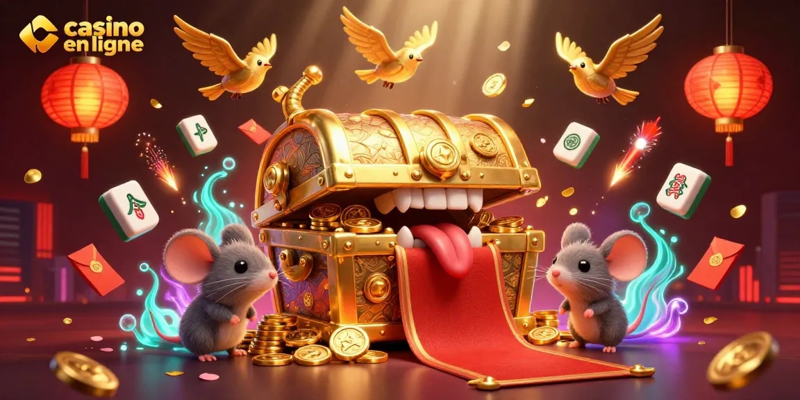 Des souris aventurières attirées par un coffre au trésor, représentant les jeux de casino en ligne.