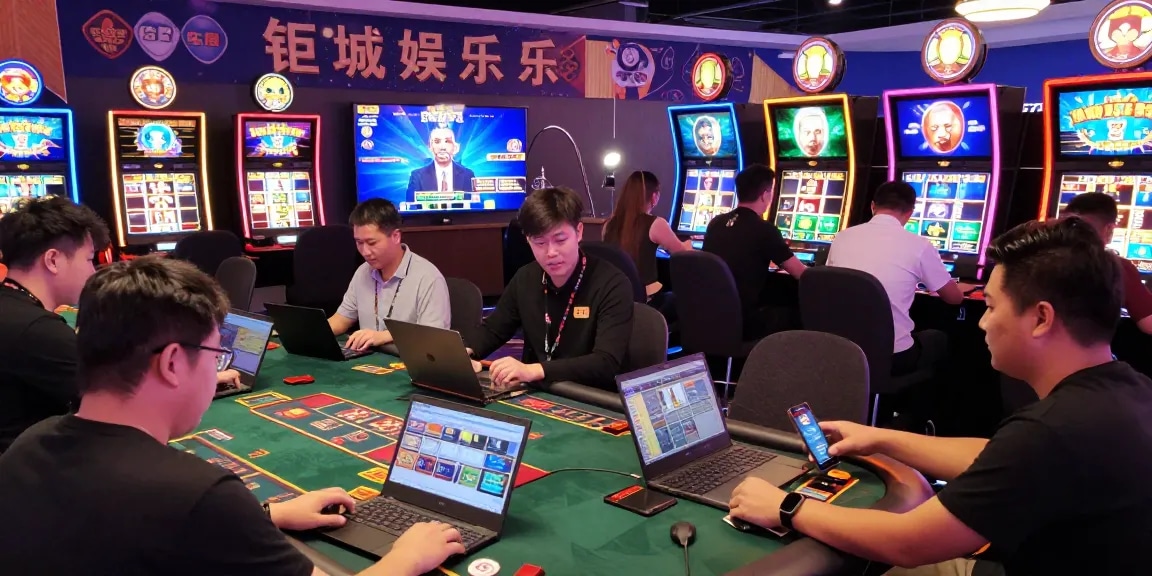 Players celebrating wins in 鉅城 online casino with vibrant gaming atmosphere.