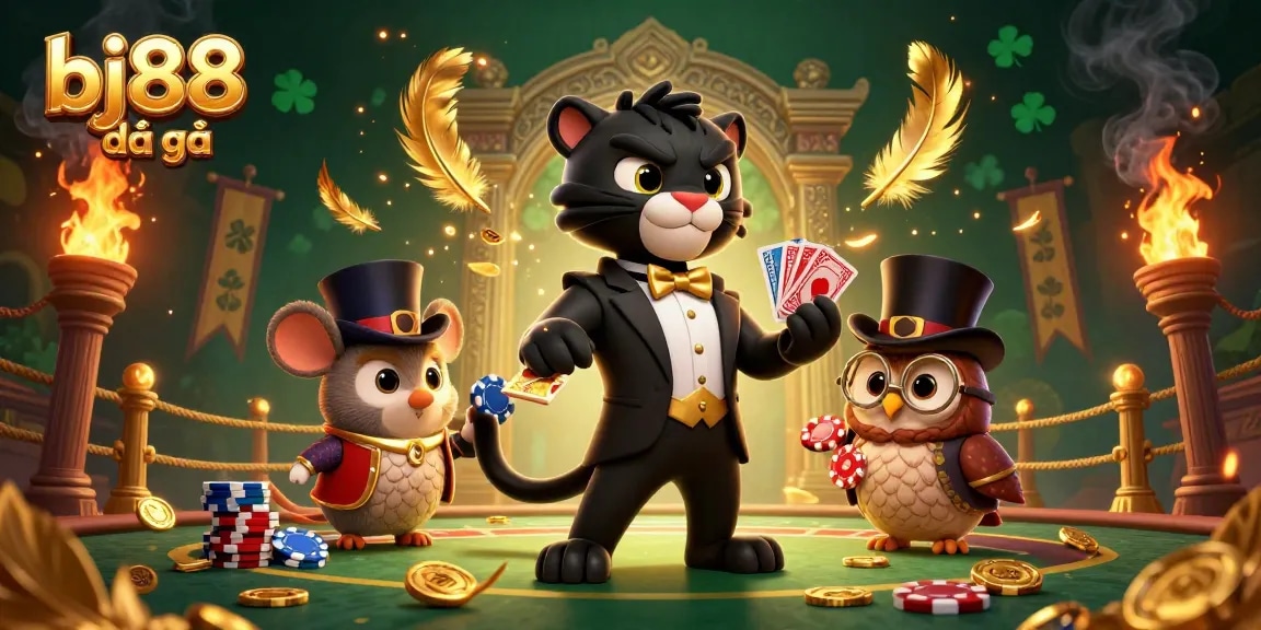 Experience thrilling bj88 đá gà action with a stylish panther dealer and enchanting characters in a dynamic casino setting.