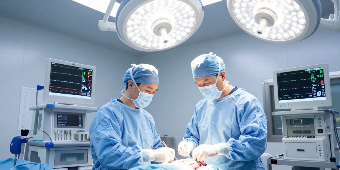 Brain surgery in progress with precise focus on medical team and advanced equipment during a beyin ameliyatı procedure.