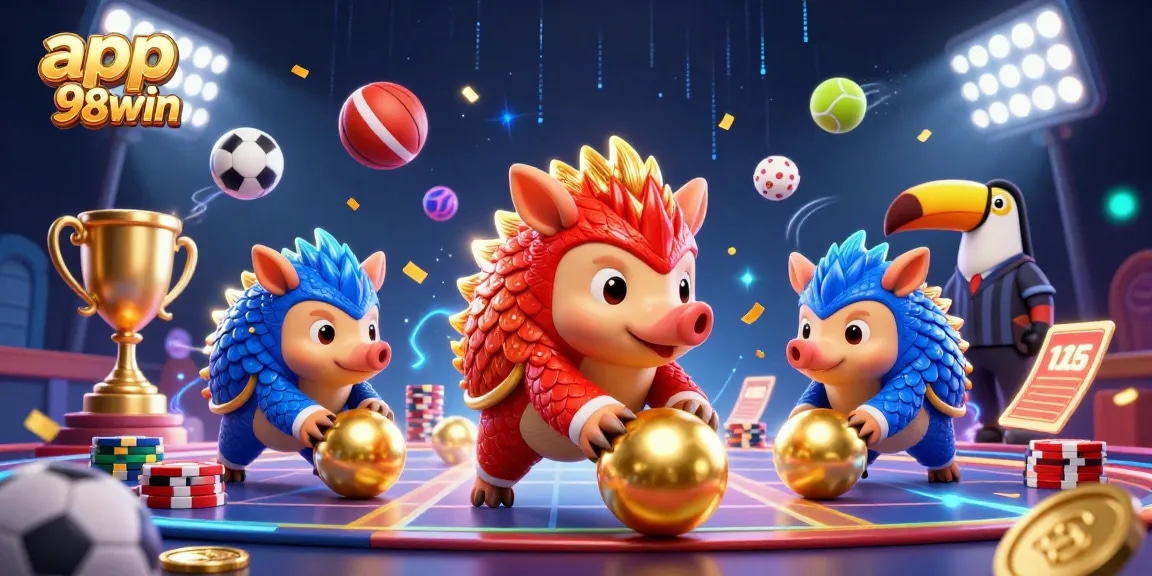 Spin and win big with the app 98win as pangolins roll through poker chips!