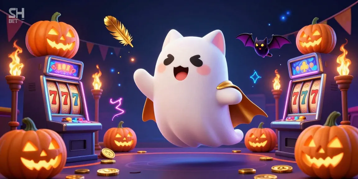 Engage with the vibrant world of SH BET featuring a floating ghost cat in a thrilling casino setting.