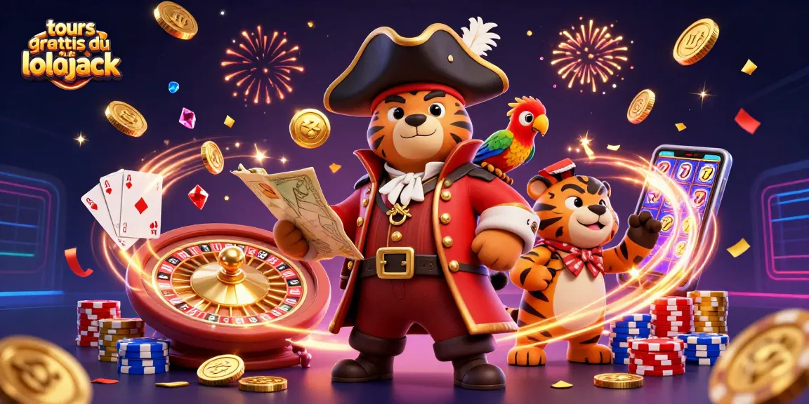 Win with tours gratuits du casino lolajack in an energetic casino scene featuring vibrant characters and dynamic gaming elements.