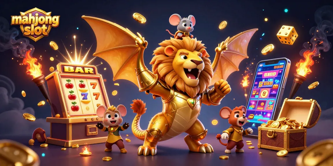 Experience mahjong slot excitement with captivating 3D visuals of vibrant gameplay elements and golden treasures.