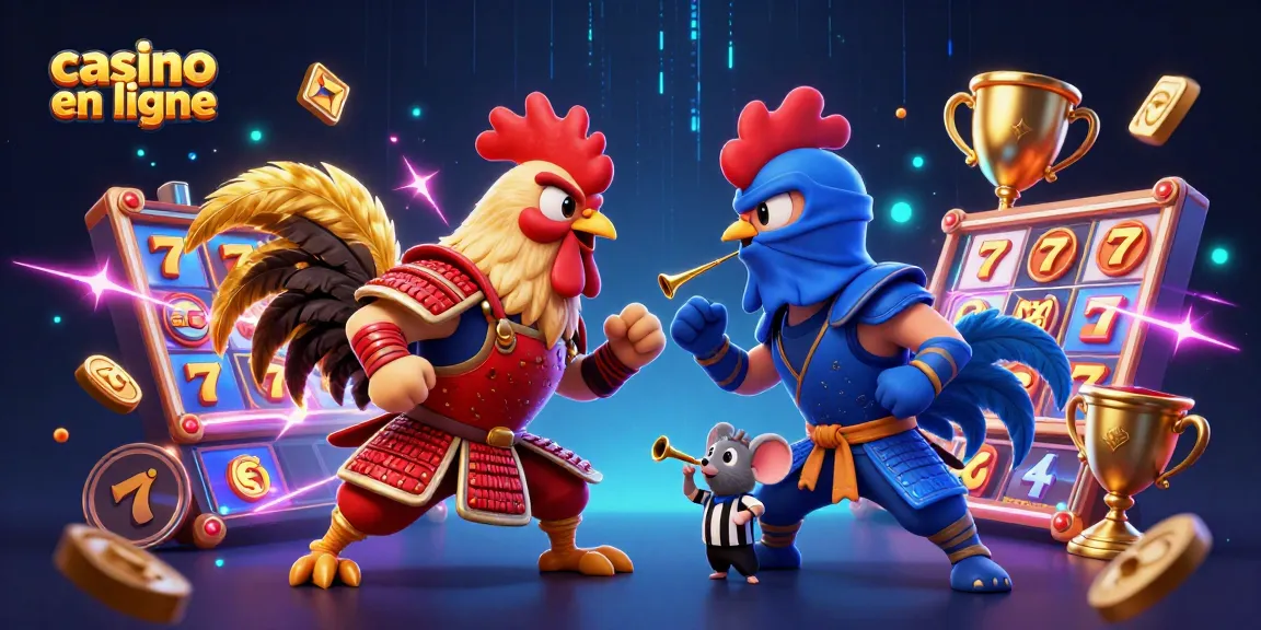 Engage with exciting casino en ligne action featuring vibrant roosters in battle and dynamic gaming elements.