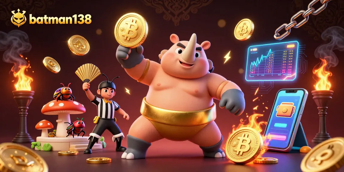 Experience thrilling action with batman138 featuring a powerful beetle champion in a crypto casino scene.