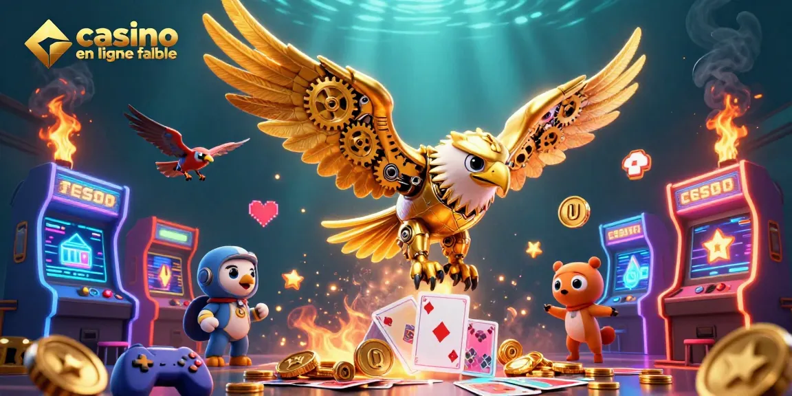 Profitez d'une expérience immersive avec cette illustration 3D de casino en ligne fiable, mettant en avant des éléments de jeu captivants.