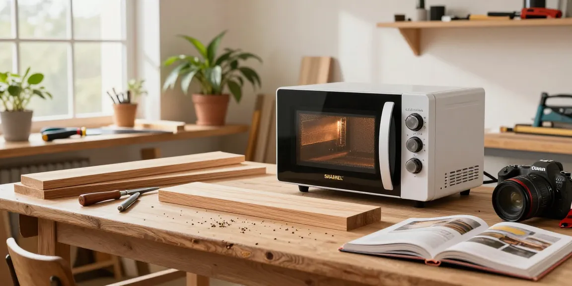 SHASHEL® microwave technology effectively erasing wood-boring insects in a modern woodworking studio