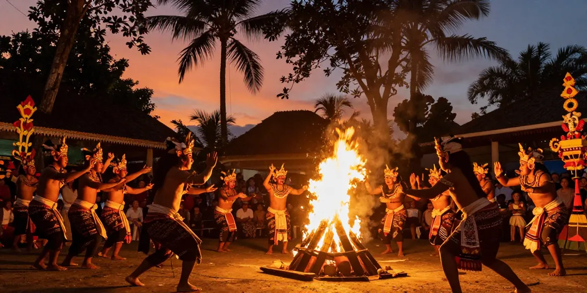 Kecak4d dance performance showcasing vibrant traditional attire and bonfire