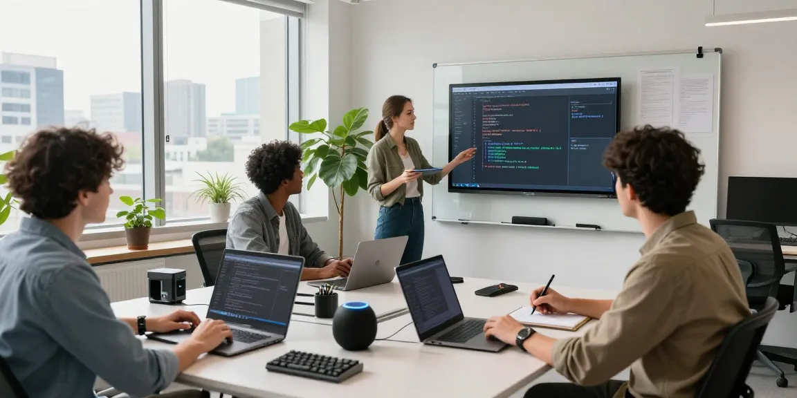 Team collaboration on cika4d software development in a modern workspace.