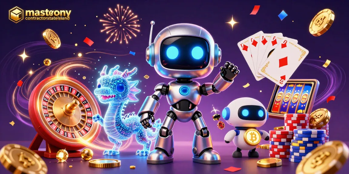 Experience thrilling wins with masonrycontractorstatenisland's vibrant gambling adventure, featuring the cyberpunk robot mascot.