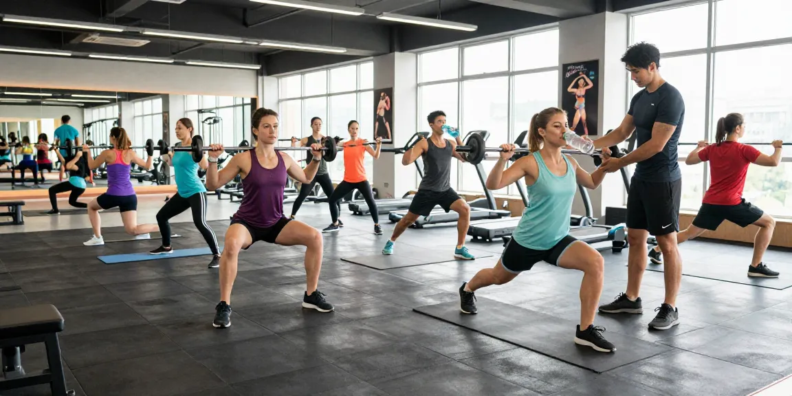 Engaged customers at Driada Shop experiencing fitness and wellness culture.