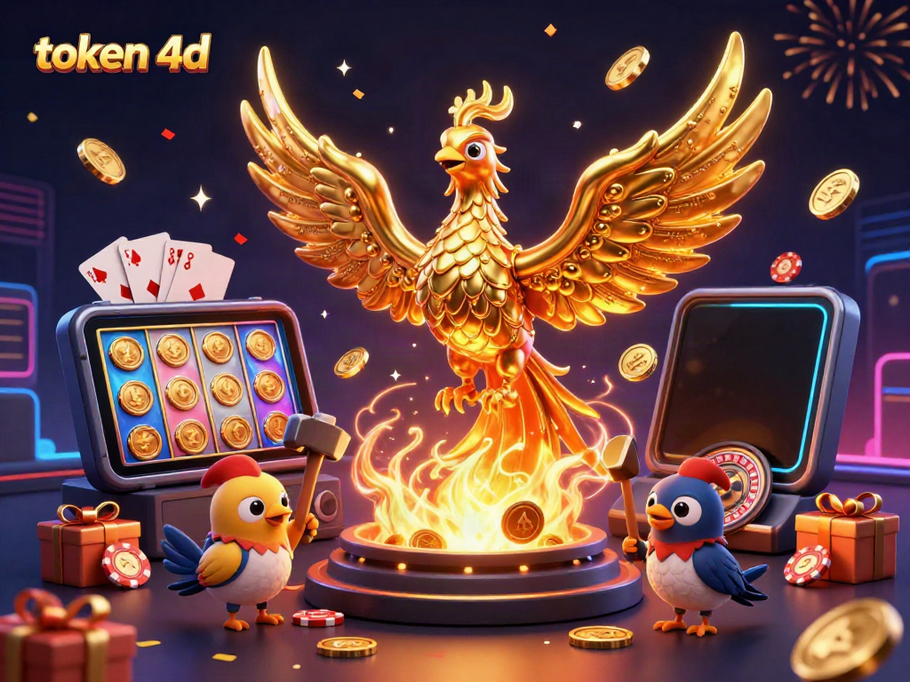 Mainkan token 4d dengan phoenix emas dan elemen permainan slot yang menyenangkan.