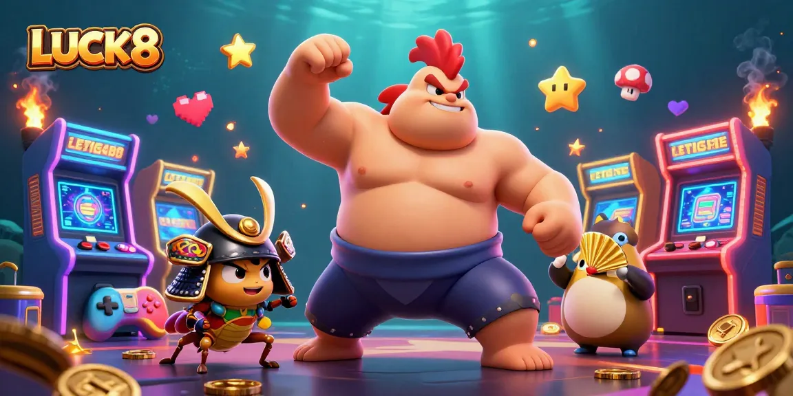 Experience the excitement at LUCK8 Casino with vibrant game elements and unique characters.