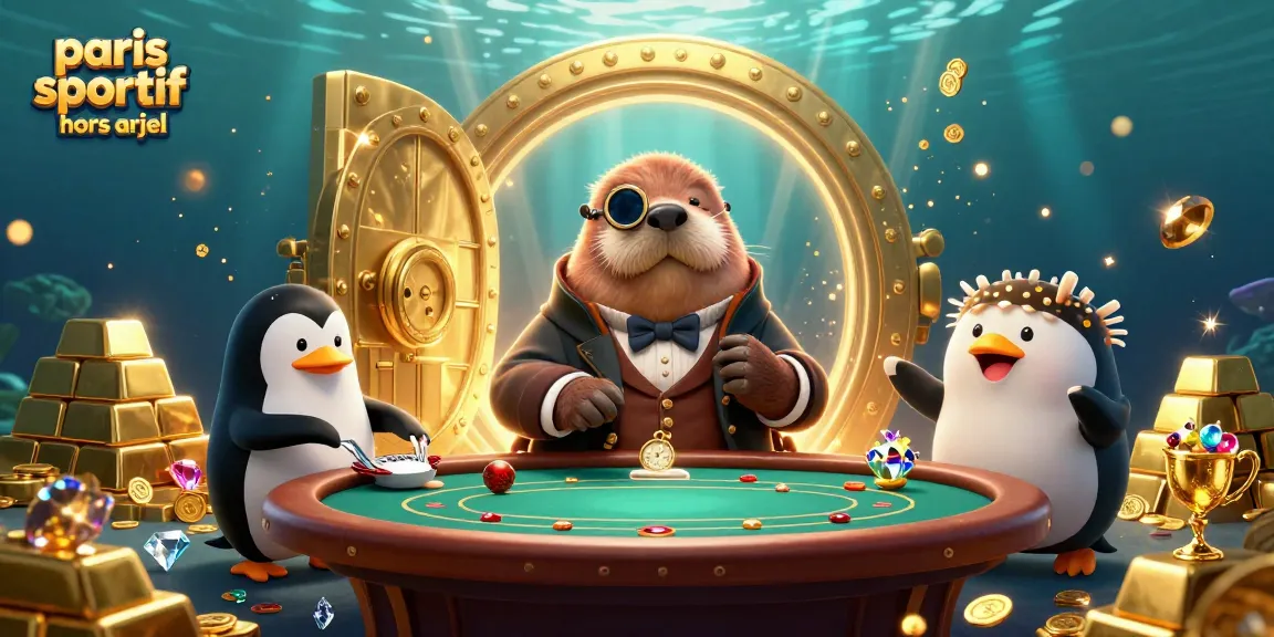 Pariez sur des paris sportifs hors ARJEL avec une scène animée de personnages de casino en 3D.