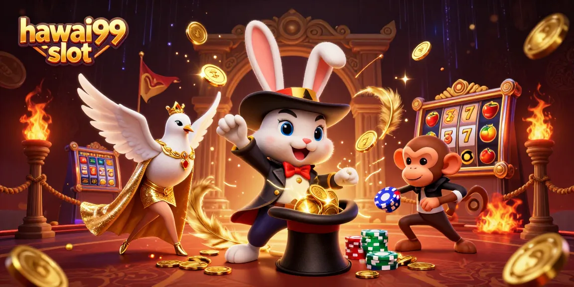 Spin the hawai99 slot with magic and excitement in this vibrant casino scene.