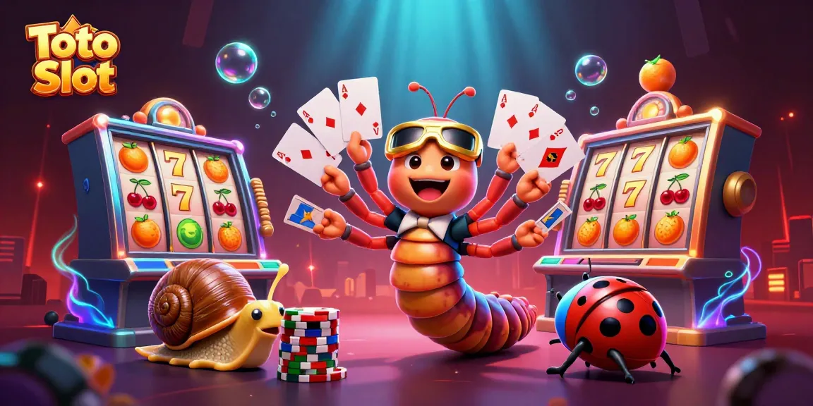 Gambarkan pengalaman bermain Toto Slot dengan dealer dan simbol slot menarik.