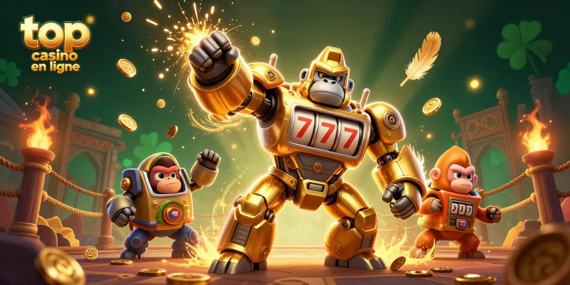 Plongez dans l'univers des jeux avec le meilleur casino en ligne, où un gorille en or et un petit pilote s'affrontent !