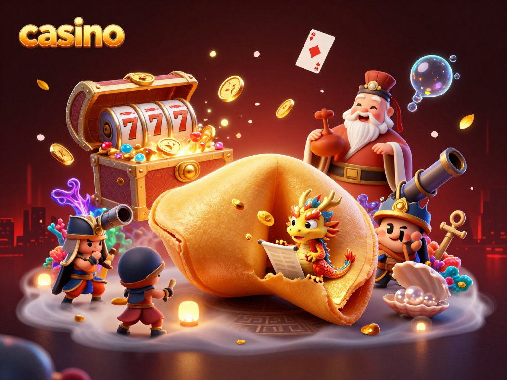 Experience the thrill of a vibrant casino scene with epic characters and dazzling games.