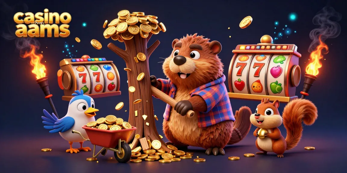Vivi l'emozione dei casino non aams con un castoro e amici che raccolgono monete d'oro.
