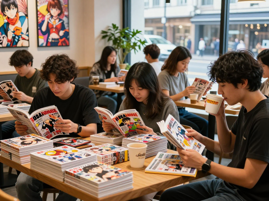 Visit Website to explore the latest adult manga releases in a cozy café atmosphere.