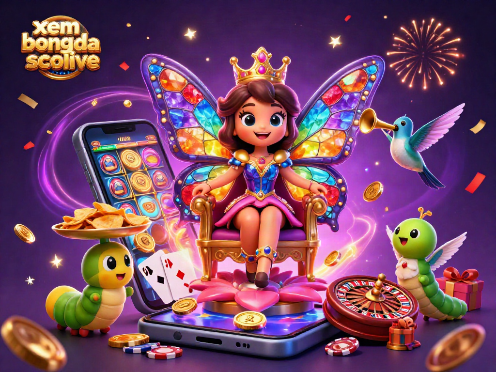Experience xem bong da socolive with vibrant illustration showcasing casino elements and festive atmosphere.