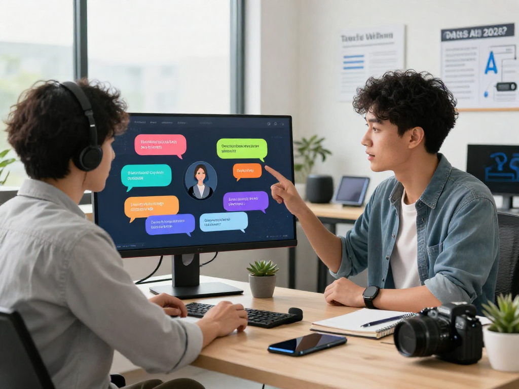 Engaging chat interface showcasing hot chat ai in a modern tech workspace.