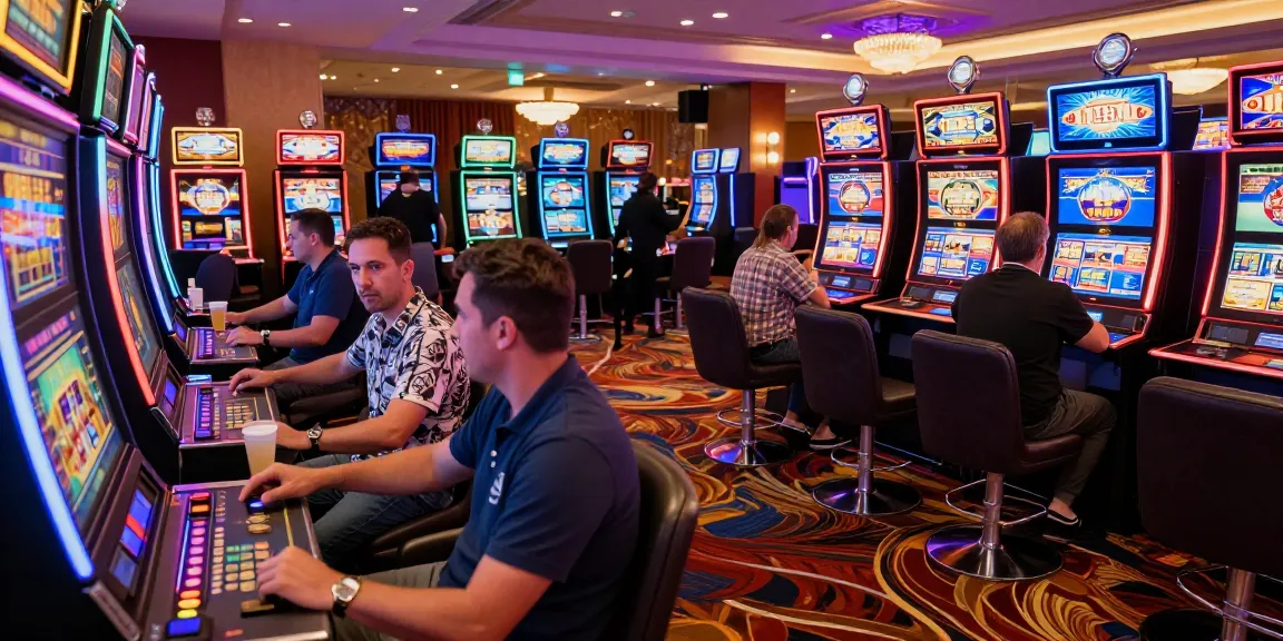 Slot gacor malam ini dalam suasana kasino yang meriah dengan pemain bahagia.