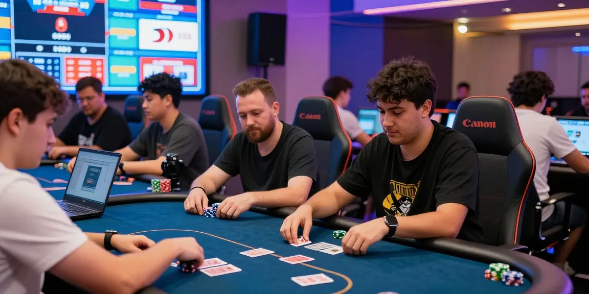 Engaged players at a digital poker tournament, showcasing Poker Idn Terpercaya excitement in an inviting gaming environment.