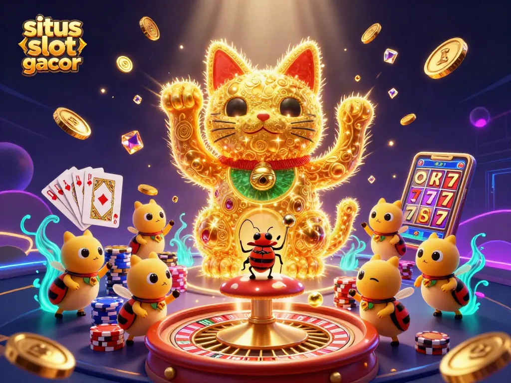 Mainkan situs slot gacor dengan pengalaman visual menarik dari karakter keberuntungan dan simbol kasino.