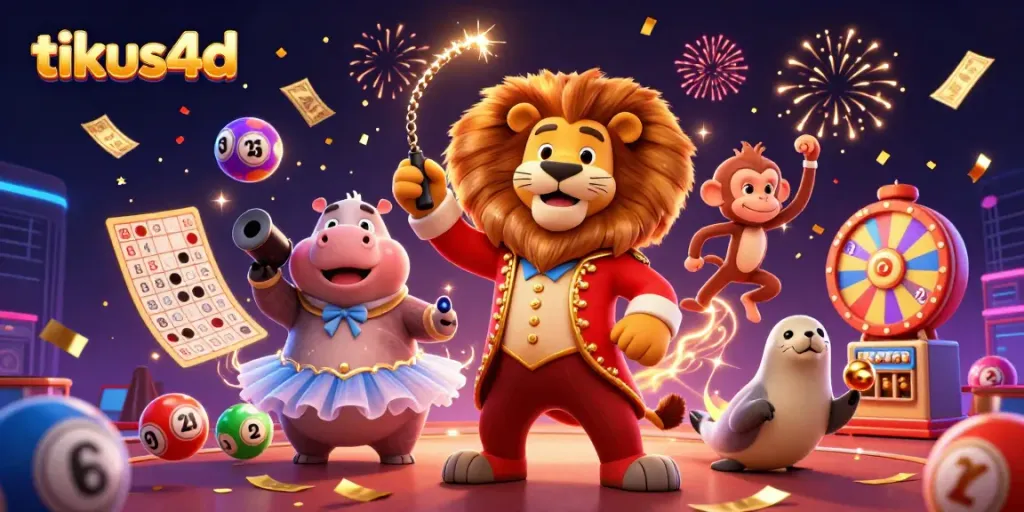 Experience winning excitement with tikus4d's dynamic lottery theme illustration featuring celebrated characters.