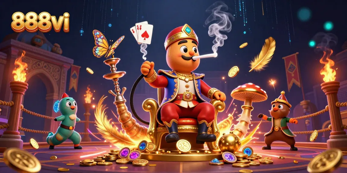 Engage in thrilling gameplay at 888vi, showcasing vibrant casino elements in a dynamic 3D scene.