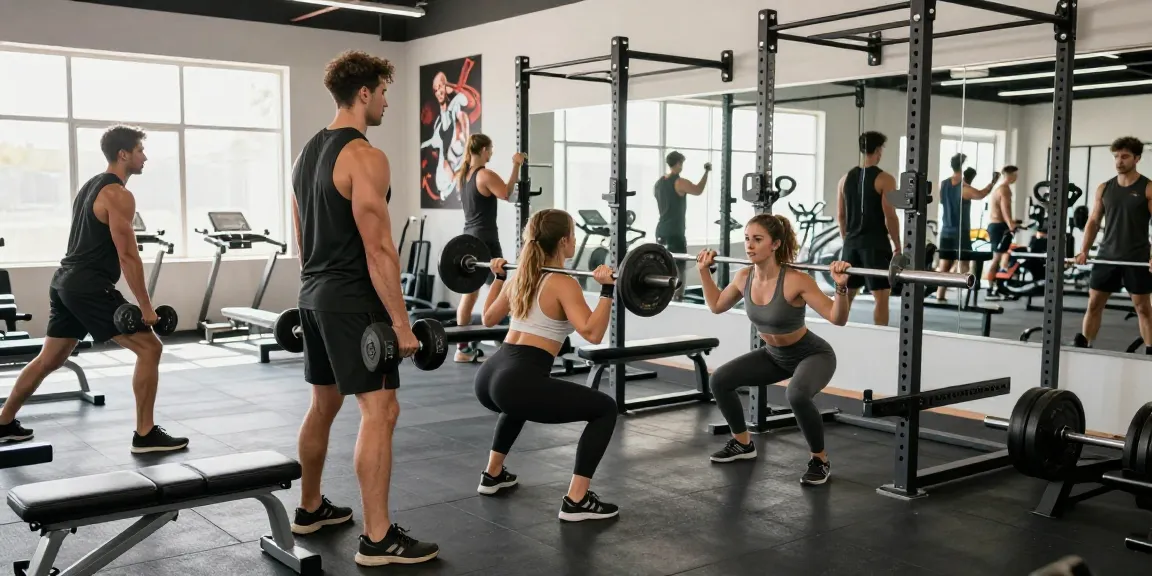 Beligas Shop fitness enthusiasts weightlifting in a modern gym.